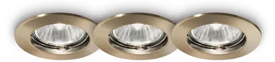 Immagine prodotto di 3 Faretti Da Incasso Moderno Jazz Metallo Ottone Brunito 1 Luce Gu10 Confezione da 3