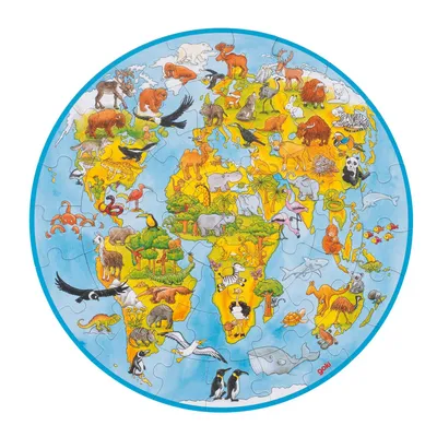 Obrázok produktu pre XXL okrúhle puzzle 49 dielikov. Svet