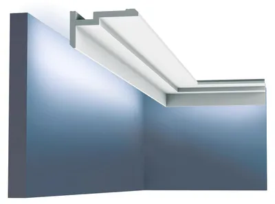 Immagine prodotto di Cornice a soffitto Orac Decor CX197 MODERN U-STEPS Battiscopa decorativo Modanatura decorativa per pareti Illuminazione indiretta stile moderno colore bianco 2 m