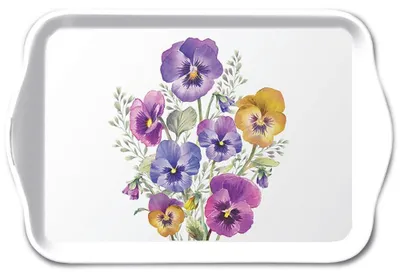 Produktbild von Tablett - 13x21 cm - Pansies - Stiefmütterchen