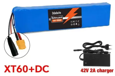 Produktbild von Akkupack 36V 100Ah - Li‑Ion 18650 - Für E‑Bike/E‑Scooter - BMS + Ladegerät - XT60‑DC Anschluss - Leistung 150–500W