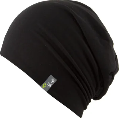 Chillouts dünne uni Longbeanie Strickmütze Acapulco mit UV-Schutz 50+ in schwarz