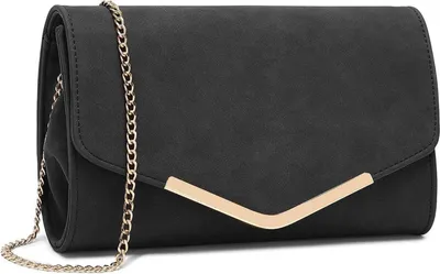 Produktbild von Kettentasche für Damen, elegante Clutch mit Magnetverschluss - Schwarz