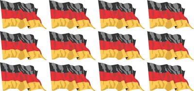 Produktbild von Mini Aufkleber Set - Pack wehend - 50x31mm - selbstklebender Sticker - Fahne - Germany - Deutschland - Flagge / Banner / Standarte fürs Auto, Büro, zu Hause und die Schule - 12 Stück