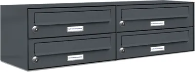 Produktbild von 4er Briefkasten Anthrazit Anlage 4 Fach Wandbriefkasten Postkasten