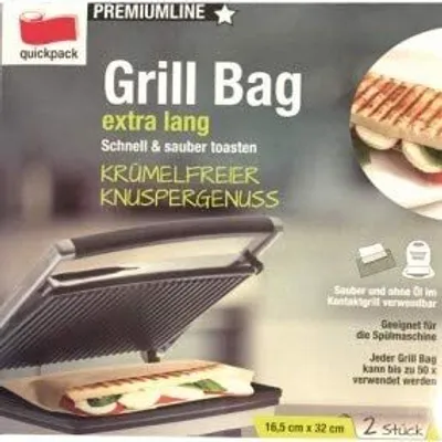 Produktbild von Grill Bag für den Kontaktgrill 2er 16,5x32cm! pro Beutel bis hin zu 50 Verwendungen! spülmaschinengeeignet Hält den Kontaktgrill sauber
