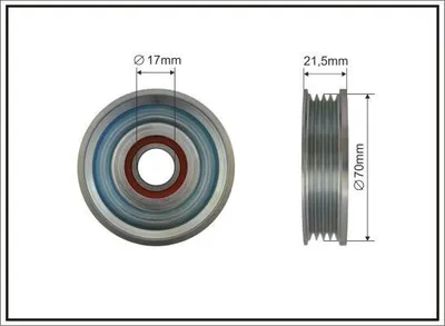 Produktbild von CAFFARO 500483 Spannrolle Keilrippenriemen 70mm für HONDA CIVIC VIII Stufenheck (FD, FA)