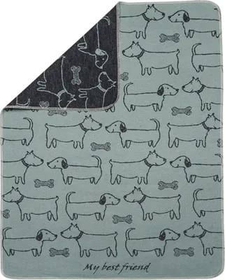 Produktbild von David Fussenegger Hundedecke 'best friend allover' 70 x 90 cm Hellgrün