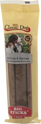 Produktbild von BTG Classic Dog Classic Snack Big Sticks Pute & Gemüse 3er Pack, Snacks, Hund, Adult, Türkei, Gemüse