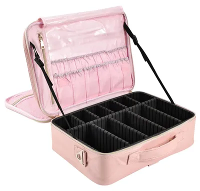 Immagine prodotto di Borsa da viaggio grande per cosmetici, con 2 scomparti con cerniera per il trucco