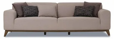 Produktbild von Sofa 4-Sitzer Beige Stoff Modern Mit Holzfüßen Beige 4-Sitzer Moderner Sti