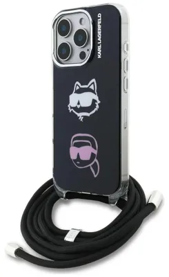 Immagine prodotto di Custodia Karl Lagerfeld Iml Crossbody        Karl&Choupette Head per iPhone 16 Pro Max Nero
