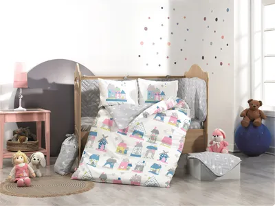 Produktbild von L'Essentiel Linge de Maison, Felix - Pink, Popeline-Bettbezug-Set für Babys, Rosa, 100 x 150 cm