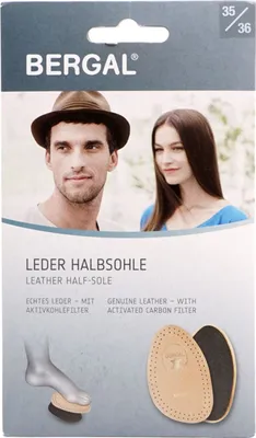 Produktbild von Bergal Damen Einlegesohle Leder Halbsohle braun