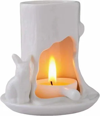 Produktbild von Keramische Aromabrander für Waxplakjes, Keramik-Teelichter, 11,4 cm, weiß, Keramik