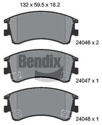 Produktbild von BENDIX BRAKING BENDIX Bremsbelagsatz, Scheibenbremse x BPD1375