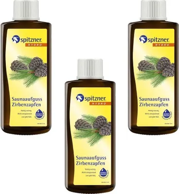 Produktbild von Spitzner Saunaaufguss Zirbenzapfen 3x 190 ml Hydro Sauna Aufguss Konzentrat 3er Set