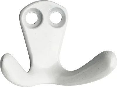 Produktbild von Doppelhaken Hapi Breite 44 mm, Höhe 33 mm, Aluminium weiß beschichtet
