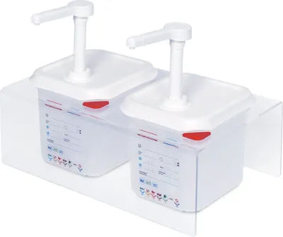 Produktbild von Soßenspenderset 2x GN1/6 mit transparenter Halterung