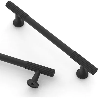 Produktbild von Möbelgriffe in Mattschwarz, 16 cm Lochabstand, 2 Möbel-/Schubladengriffe