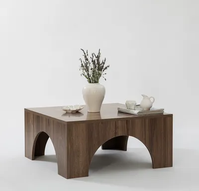 Produktbild von Skye Decor, Collesium - Walnut, Couchtisch, 100 % MELAMINBESCHICHTETE SPANPLATTEN, Nussbaum, 80 x 80 x 37 cm