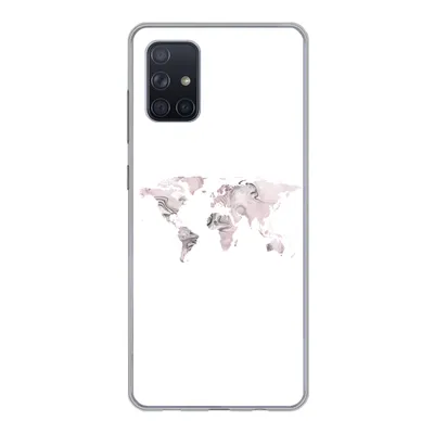 Produktbild von MuchoWow® Handyhülle Schutzhülle Hülle für Samsung Galaxy A51 5G Weltkarte - Marmor - Grau Silikon Softcase Handy Hülle - Abbildung