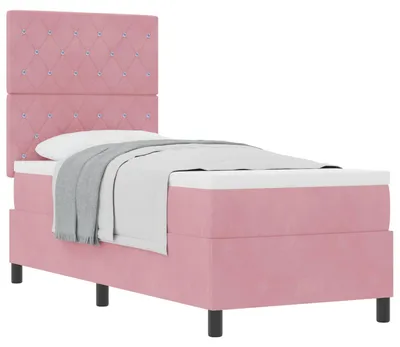 Productafbeelding van Boxspringbed met matras met hoofdeinde Roze 80 x 200 cm Fluweel