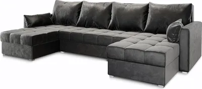 Produktbild von Masseno Ecksofa NAKO mit Schlaffunktion U-Form, Sofa mit Bettkasten, Wohnzimmersofa, Couch, Soffa, Bettsofa, Couchgarnitur- Grau, PAROS 06