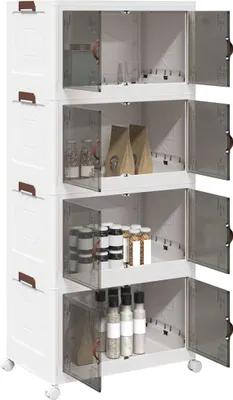 Image de Bac de rangement sur roulettes Empilable 4 niveaux 75L
