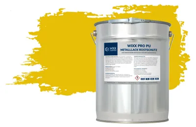 Produktbild von Wixx PRO PolyurethanMetalllack Rostschutz - RAL 1023 | Verkehrsgelb - 10L