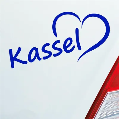 Produktbild von Auto Aufkleber Kassel Herz Stadt City Liebe Love Heimat 16,5x8 cm Dunkelblau Sticker Heckscheibenaufkleber
