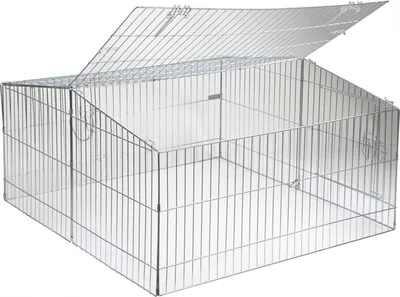 Produktbild von Kerbl Pet Freilaufgehege, 115 x 115 x 60 cm, verzinkt, mit Sonnenschutz