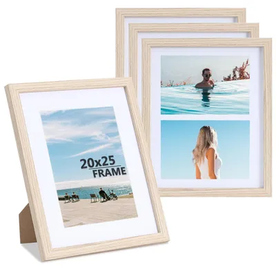 Fotolijst 20x25 cm Holzrahmen mit Passepartout, 4er-Set