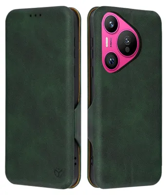 Produktbild von Techsuit Safe+ Book Wallet Klapphülle für Huawei Pura 70 - Dunkelgrün