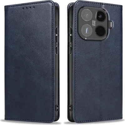 Produktbild von Handyhülle für Xiaomi 15T Pro Kunstleder Flip Cover Hülle Handytasche Case Kartenfach Farbe: Blau
