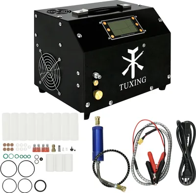 Image de Compresseur d’air, 300 bars, haute pression, arrêt automatique, 220V, kit avec adaptateurs et accessoires, TXET063