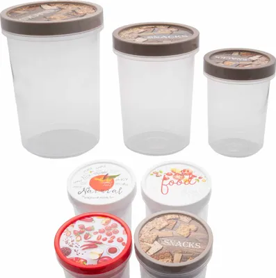 Produktbild von 3x Vorratsdosen Aufbewahrungsdosen Streudosen Müslidose Behälter Dosen Set