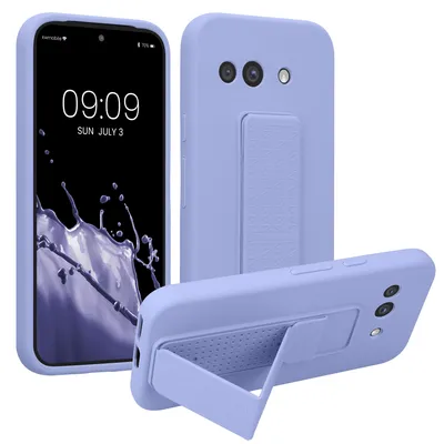 Produktbild von kwmobile Handyhülle für Google Pixel 9a Hülle - TPU Silikon Case mit Fingerhalter und Stand - Schutzhülle Cover in Lavendel