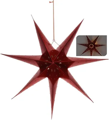 Produktbild von Weihnachtsstern aus Papier mit Beleuchtung 60 cm