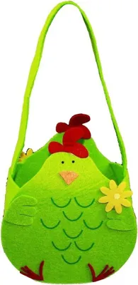 Produktbild von HAAC 2er Deko Filzkorb Ostern Osterkorb Osternest mit Huhn Herz Henkel grün 20cm
