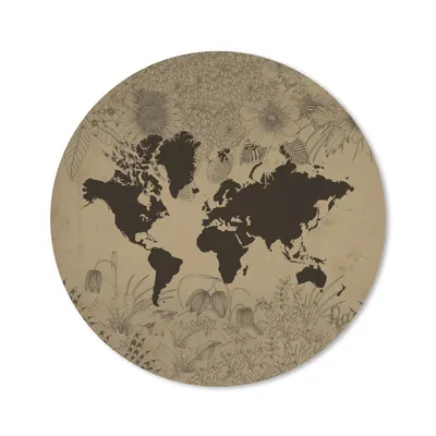 Produktbild von MuchoWow® Mauspad Mousepad Weltkarte - Grün - Pflanzen 30x30 cm - Mousepads - Maus Mat - Pad - Mausunterlage - Tischunterlage - Schreibtischmatten