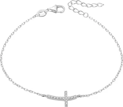 Productafbeelding van Zilveren armband met kruis, model AGB484 / 20