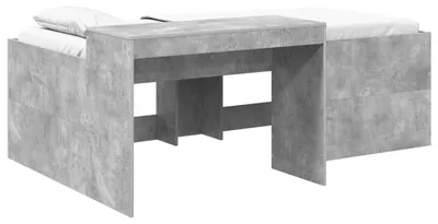 Produktbild von Hochbett mit Schreibtisch für Kinder Betongrau 90 x 200 cm