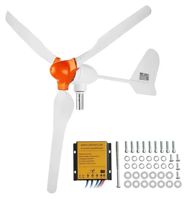 Image de VEVOR 800 W éolienne 12 V générateur de vent générateur de vent à 3 pales avec régulateur MPPT direction du vent réglable et vitesse du vent de démarrage de 2,5 m/s adapté à la maison ferme camping-cars bateaux