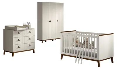Produktbild von Babyzimmer-Komplettset >Sezane< (4-teilig) in Clay / Nussbaumfarbig