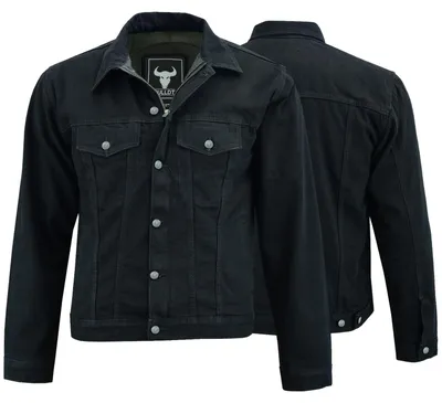 Produktbild von BULLDT Herren Motorradjacke Jeansjacke Trucker Jacke Futter aus Aramid-Polyamid-fasern mit Protektoren, Größe:56/2XL, Farbe:Schwarz