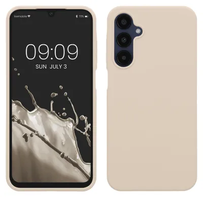 Produktbild von kwmobile Handyhülle für Samsung Galaxy A25 Hülle - Case Silikon - Kabelloses Laden - Schutzhülle Cover in Creme matt
