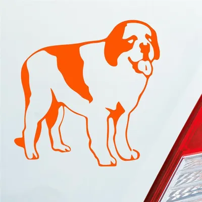 Produktbild von Auto Aufkleber Bernhardiner Dog Tier Hund 10x10 cm Orange Sticker Heckscheibenaufkleber