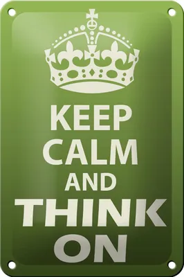 Produktbild von Blechschild Spruch 12x18cm Keep Calm and think on
