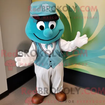 Obrázok produktu pre Maskot spoločnosti REDBROKOLY: tyrkysové baseballové rukavice s vestou a motýlikmi
